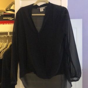 Sheer black Max Studio top